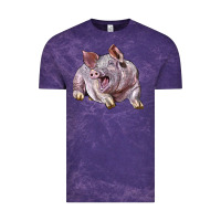 Cloud Purple Landrace Pig Vintage Tee - LillyAllenDesigns