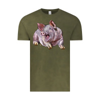 Vintage Olive Landrace Pig Vintage Tee - LillyAllenDesigns