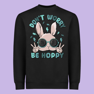 Don't Worry Be Hoppy Heavyweight Sweatshirt Designed By Maliassmallbusiness