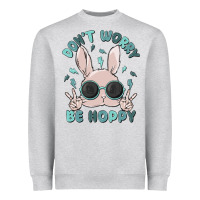 Heather Grey don't worry be hoppy Heavyweight Sweatshirt - MaliasSmallBusiness