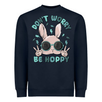 Navy don't worry be hoppy Heavyweight Sweatshirt - MaliasSmallBusiness
