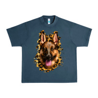 Midnight Navy german shepherd leopard background Urban Heavy Tee - Jasminsmagicworld