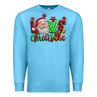 Ocean Blue love christmas santa Premium Sweatshirt - texasbilliewilder