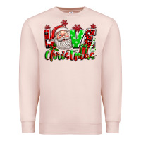 Pale Pink love christmas santa Premium Sweatshirt - texasbilliewilder