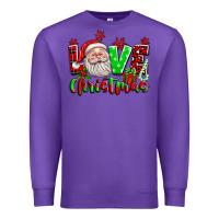 Purple love christmas santa Premium Sweatshirt - texasbilliewilder