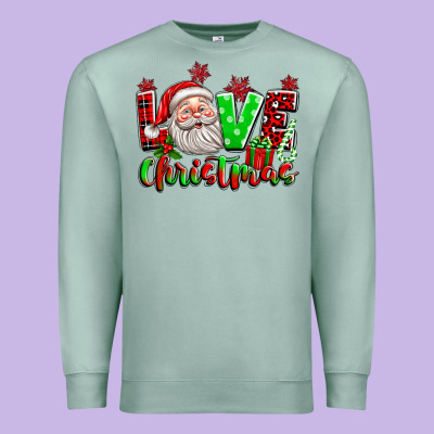 Love Christmas Santa Premium Sweatshirt Designed By Texasbilliewilder
