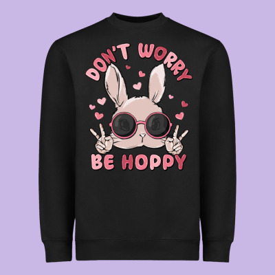 Don't Worry Be Hoppy Heavyweight Sweatshirt Designed By Maliassmallbusiness