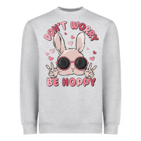 Heather Grey don't worry be hoppy Heavyweight Sweatshirt - MaliasSmallBusiness