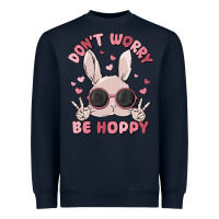 Navy don't worry be hoppy Heavyweight Sweatshirt - MaliasSmallBusiness