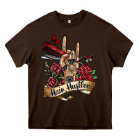 Chocolate Brown hair hustler 3 Heavy Core Tee - SublimationCraftShop