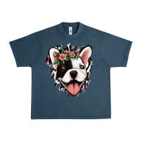 Midnight Navy french bulldog floral Urban Heavy Tee - Jasminsmagicworld