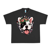Pigment Black french bulldog floral Urban Heavy Tee - Jasminsmagicworld