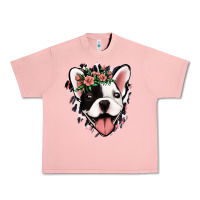 Salmon french bulldog floral Urban Heavy Tee - Jasminsmagicworld