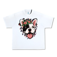 White french bulldog floral Urban Heavy Tee - Jasminsmagicworld