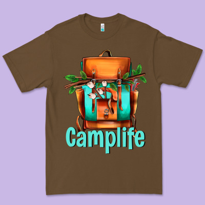Camp Life Camp Backpack Premium Tee Designed By Adodesignshop