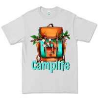 Dove Grey camp life camp backpack Premium Tee - AdoDesignShop