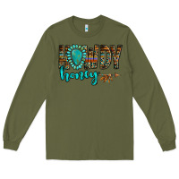 Army Green western howdy honey arrow gemstone Long Sleeve Tee - NancyCooperArtShop