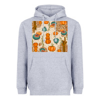 Heather Grey Fall Pumpkins Heavyweight Hoodie - texasbilliewilder