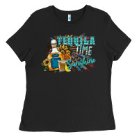 Black tequila time & sunshine Ladies Tee - SublimationCraftShop