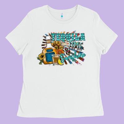 Tequila Time & Sunshine Ladies Tee Designed By Sublimationcraftshop