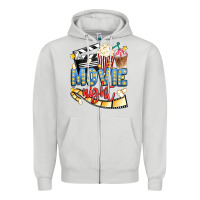 Dove Grey movie night Zipper Hoodie - Artiststas