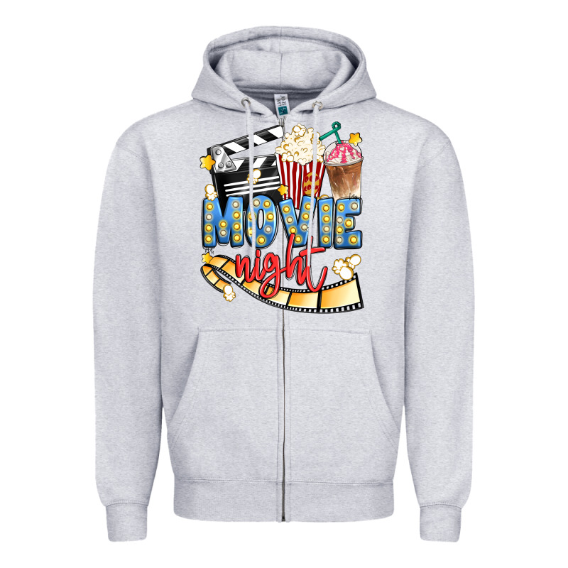 Movie Night Zipper Hoodie by Artiststas | Teevron