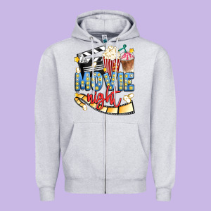 Movie Night Zipper Hoodie Designed By Artiststas
