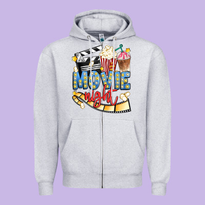 Movie Night Zipper Hoodie Designed By Artiststas