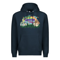 Navy Happy Easter Day rainbow Premium Hoodie - HowdyJamesFarm