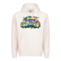 Pale Pink Happy Easter Day rainbow Premium Hoodie - HowdyJamesFarm