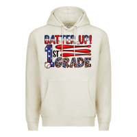 Oatmeal Heather batter up 1st grade Premium Hoodie - JahusDesignShop