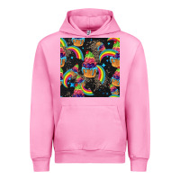 Fuchsia Pink pride cupcake seamless pattern Urban Hoodie - FaDigitalArtStudio