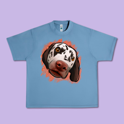 Dalmatians Peach Glitter Background Urban Heavy Tee Designed By Jasminsmagicworld