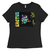Black cactus Ladies Tee - CowhideDigitalArt