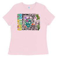 Bubblegum Pink cactus Ladies Tee - CowhideDigitalArt