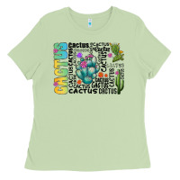 Matcha cactus Ladies Tee - CowhideDigitalArt