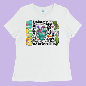 Cactus Ladies Tee Designed By Cowhidedigitalart