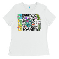 White cactus Ladies Tee - CowhideDigitalArt