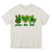 Cream peace love luck st. patricks day nePeace love luck Heavy Core Tee - Neo Western
