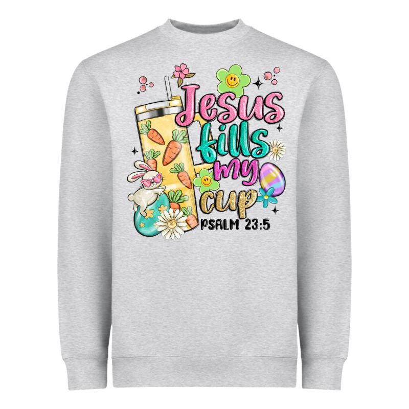Easter Jesus Fills My Cup Heavyweight Sweatshirt by MaliasSmallBusiness | Teevron