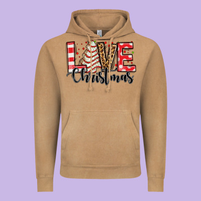 Love Christmas Tree Cake Vintage Hoodie Designed By Jasminsmagicworld