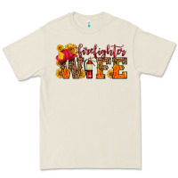 Bone firefighter wife with hat sunflowers Premium Tee - HRA Design Shop