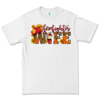 White firefighter wife with hat sunflowers Premium Tee - HRA Design Shop