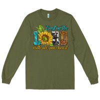 Army Green trust in the lord with all your heart Long Sleeve Tee - NancyCooperArtShop