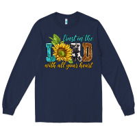 Navy trust in the lord with all your heart Long Sleeve Tee - NancyCooperArtShop