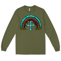 Army Green cross christmas rainbow Long Sleeve Tee - JahusDesignShop