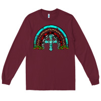 Burgundy cross christmas rainbow Long Sleeve Tee - JahusDesignShop