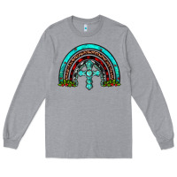 Heather Grey cross christmas rainbow Long Sleeve Tee - JahusDesignShop
