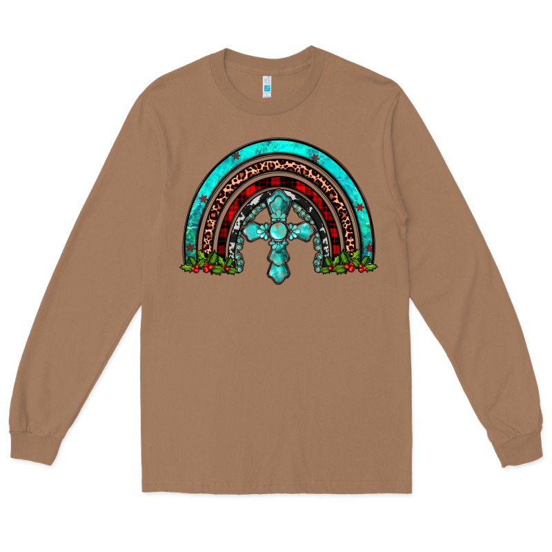 Cross Christmas Rainbow Long Sleeve Tee by JahusDesignShop | Teevron