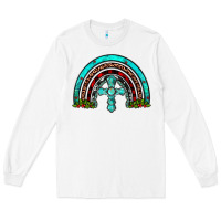 White cross christmas rainbow Long Sleeve Tee - JahusDesignShop